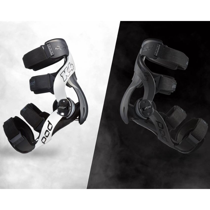 POD K4 2.0 Knee Braces - Pair - White/Black