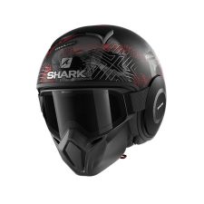 Shark Street Drak Helmet - Black Silver Red